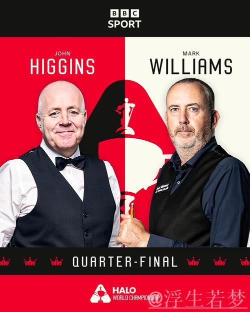 威廉姆斯13-12险胜希金斯 闯入斯诺克世锦赛半决赛 威廉姆斯13-12险胜希金斯 闯入斯诺克世锦赛半决赛